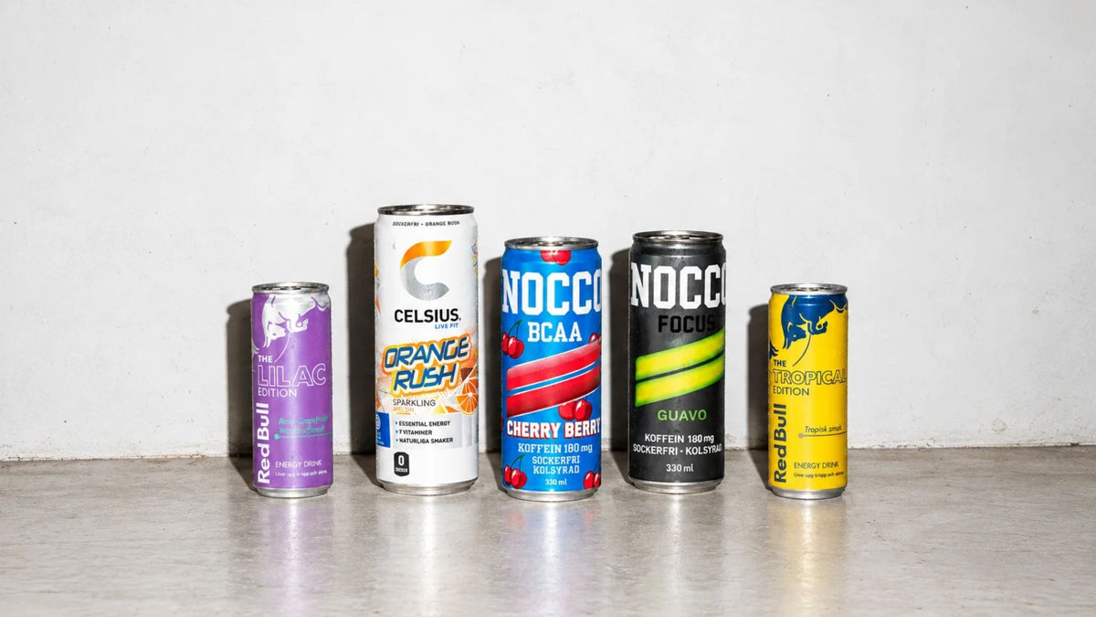 Flavors from NOCCO, Red Bull & Celsius