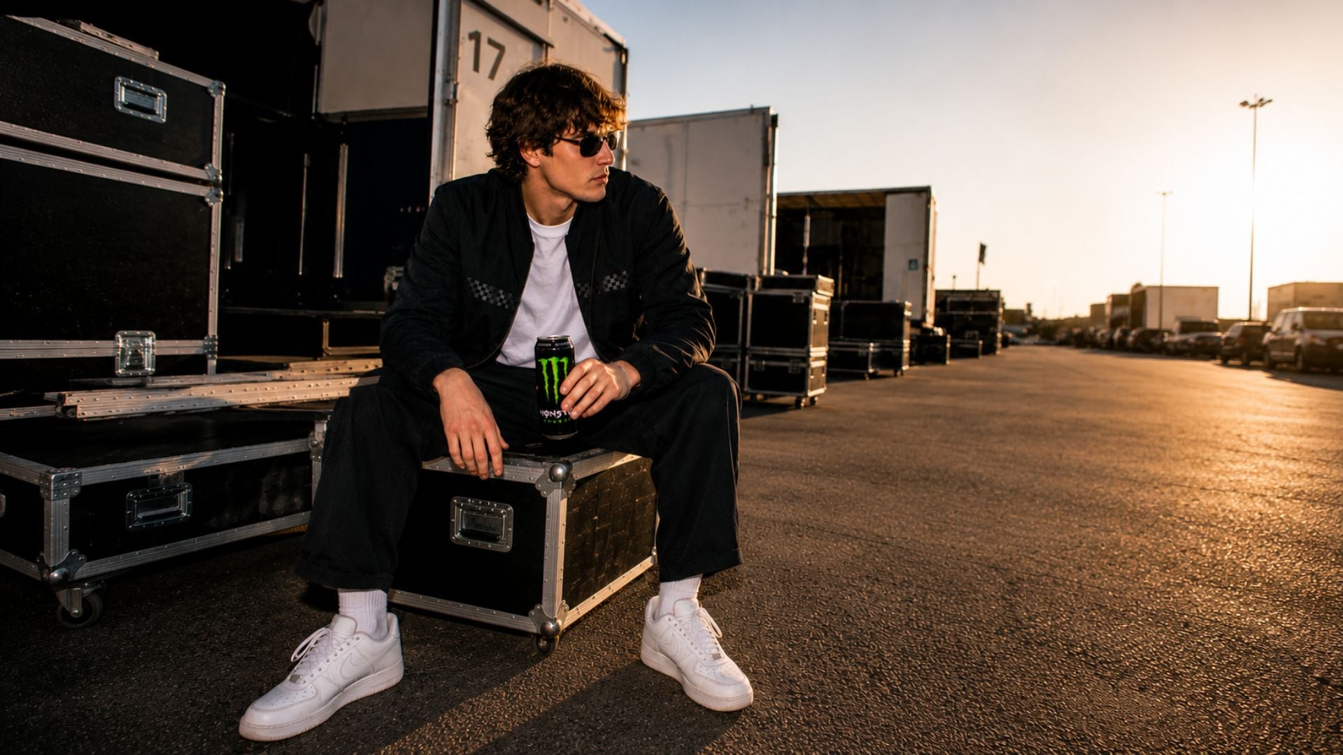 Person with Monster Energy