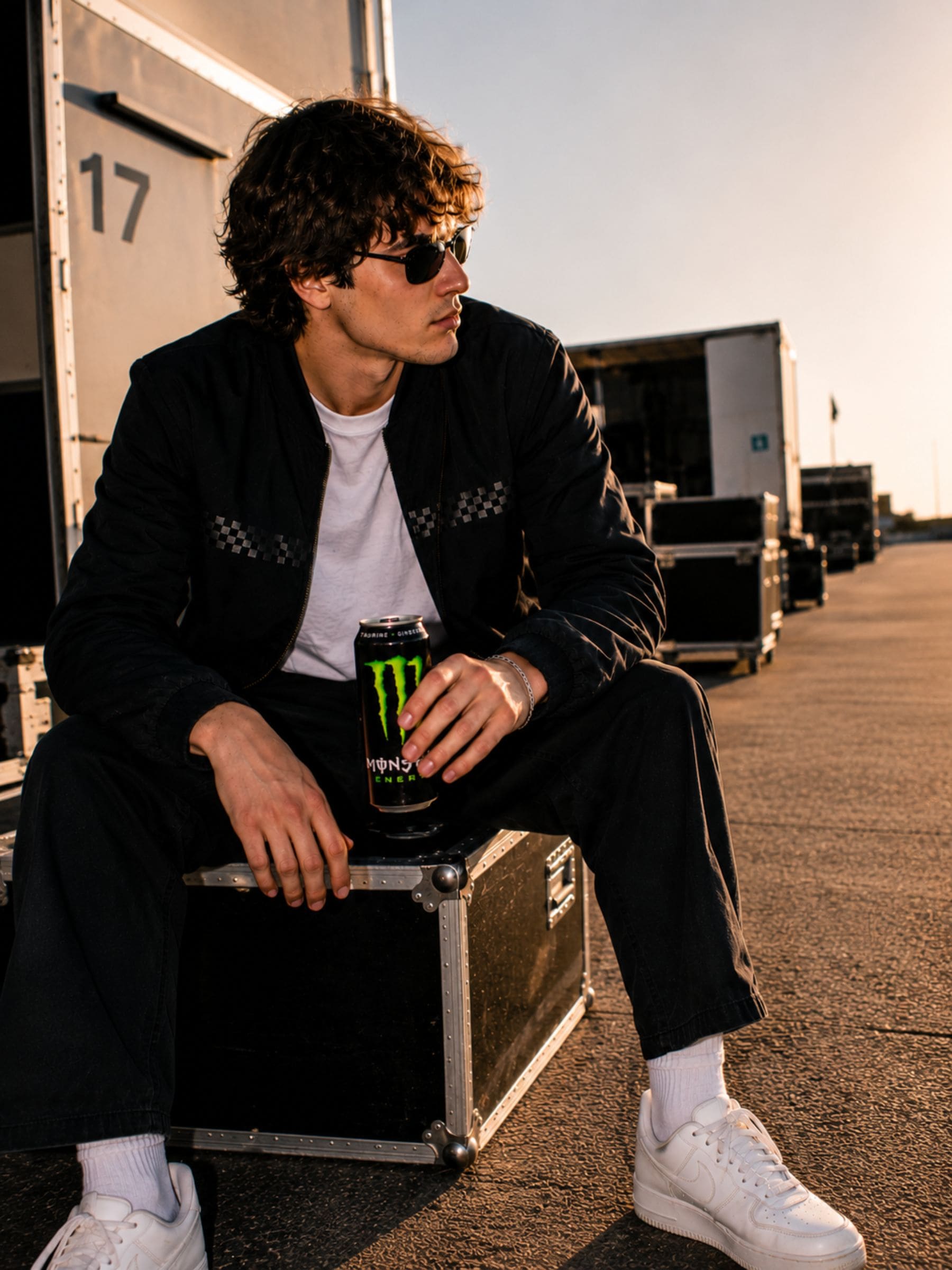 Person with Monster Energy